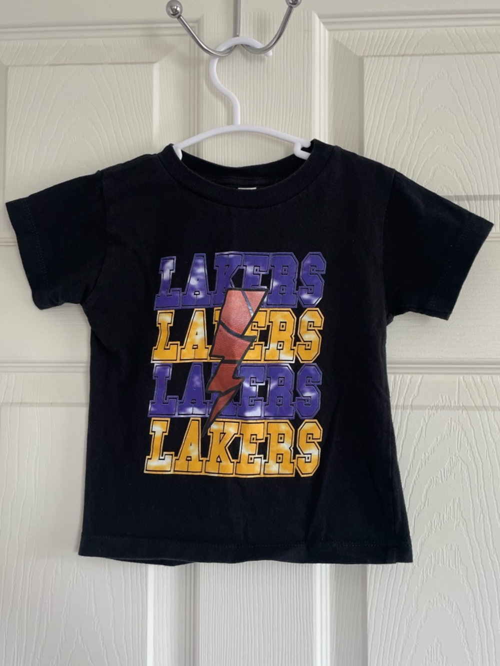 Bella Canvas Lakers Kids Tee Black Graphic Shirt Size 2T NBA